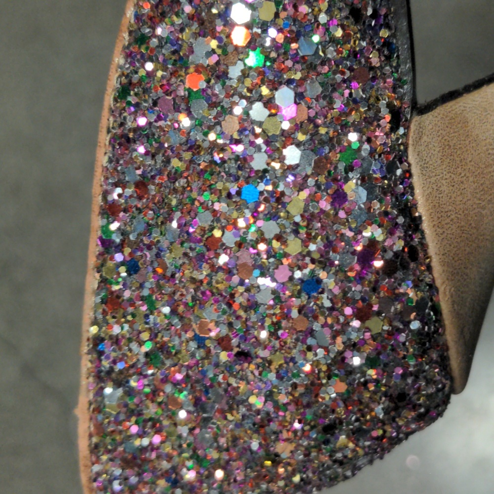 3/$15 Adrienne Vittadini sparkle pumps AV-Heather gold 3" heel sz 9M - Picture 9 of 9